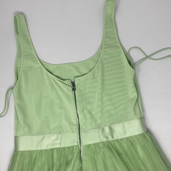 Alice + Olivia Chara Pistachio Green Tulle Midi Dress 8 - Picture 14 of 16
